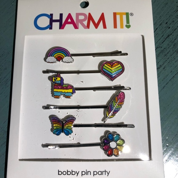 Charm It! Bobby Pin Rainbow Fun Party Set - Picture 1 of 2